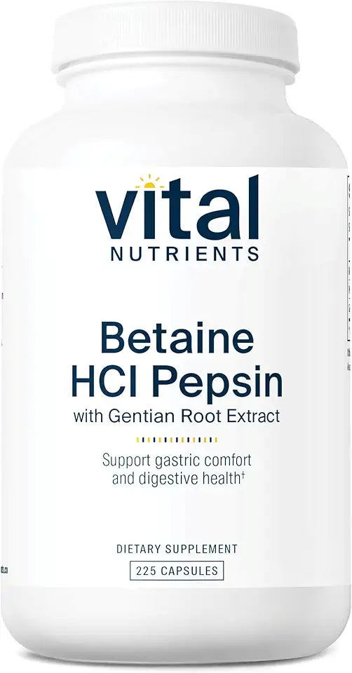 225 Capsules Betaine HCL Pepsin Digestive Enzyme Formula O97156
