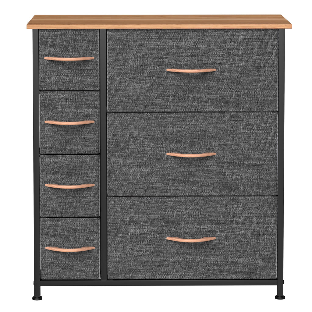 Gray Metal Fabric Wood Drawer Chests V7189