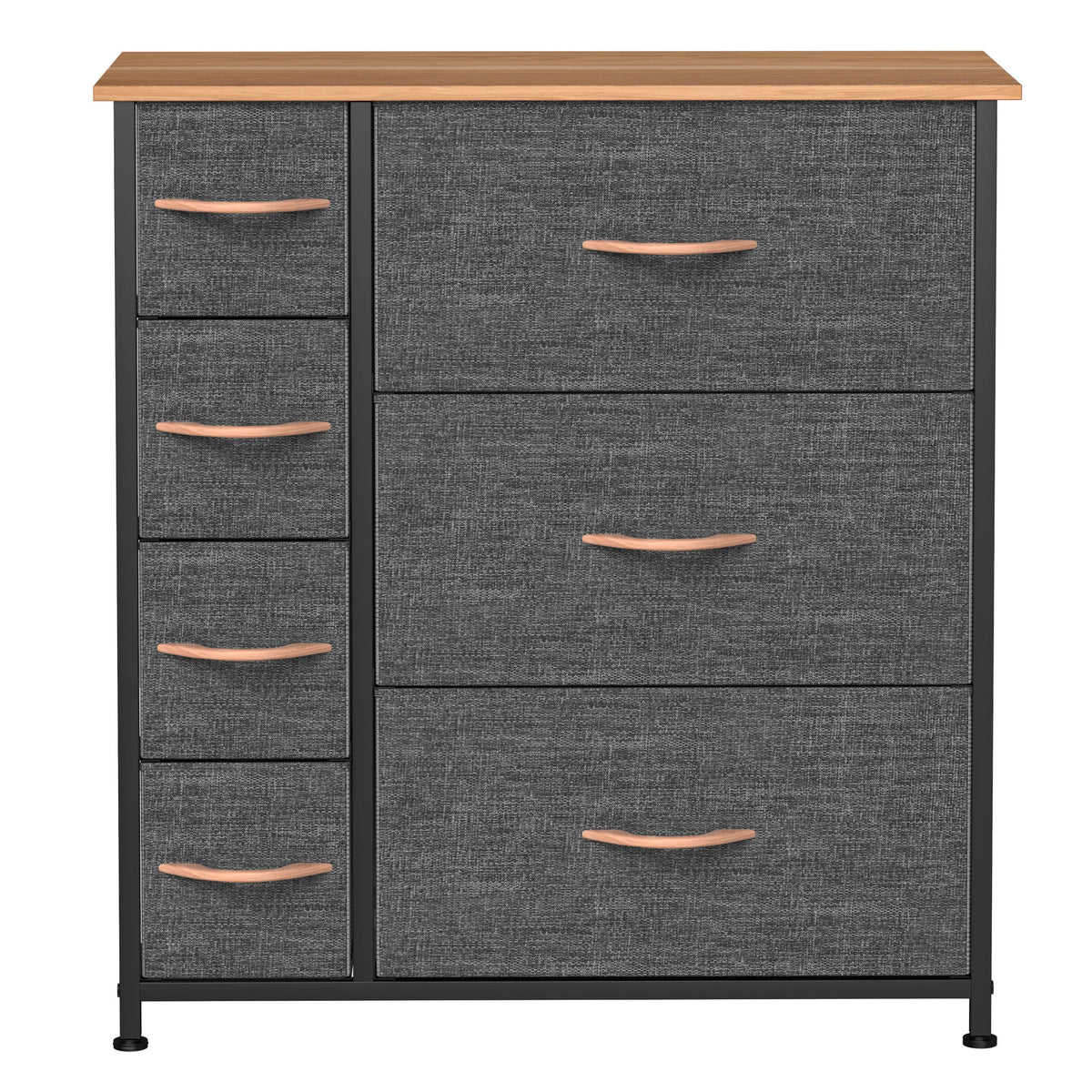 Gray Metal Fabric Wood Drawer Chests V7189