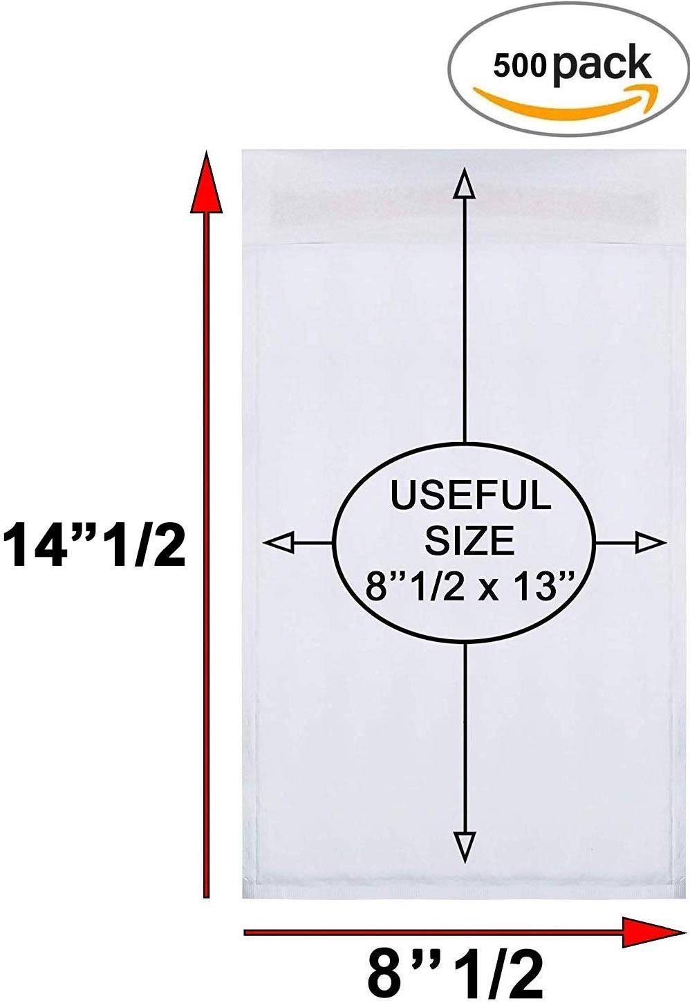 500 Pack White Kraft Self Seal Bubble Mailers Padded Envelopes V355
