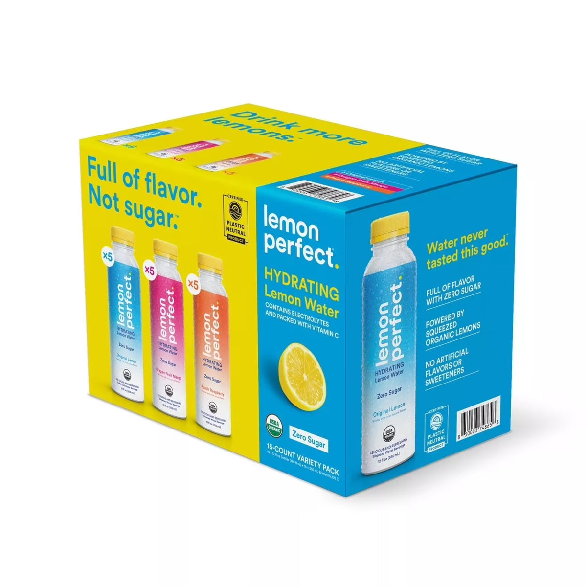 Lemon Flavored Water Variety Pack, 12 Fluid Ounce (Pack of 15) F700095