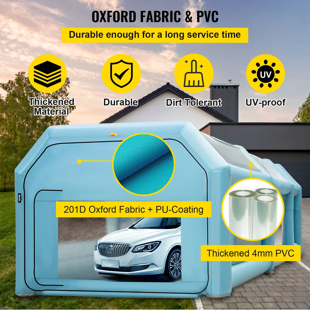 Inflatable Spray Booth Car Paint Tent 26x13x10FT Filter System 2 Blowers X7362