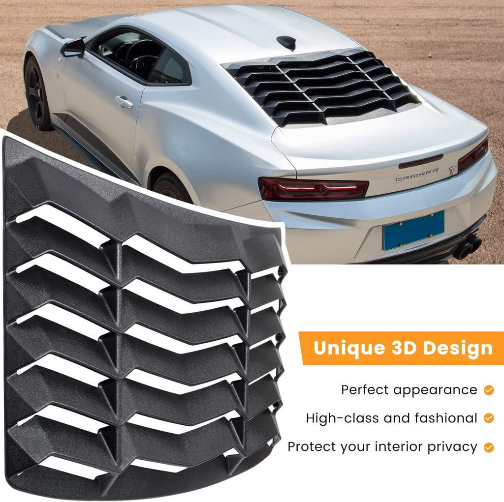 Rear Window Louver Sun Shade Cover Matte Black ABS for Chevy Camaro 2010 2015 T906