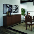 Nut Brown Buffet Cabinet with 6 Shelves W7529