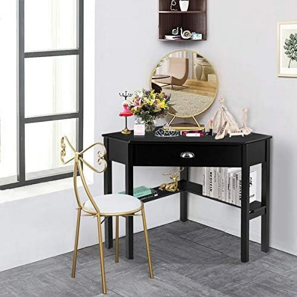 Corner Computer Desk with Drawer and Shelves X580229