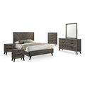 6pc Wood Gray Bedroom Set Queen E655