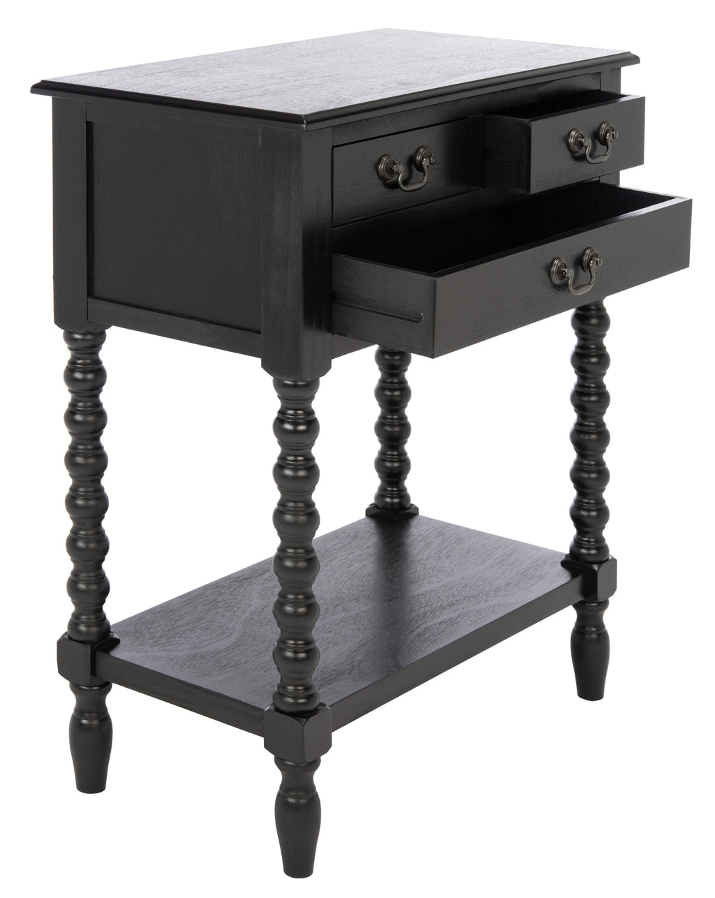Black 3-Drawer Wood Console Table K7161
