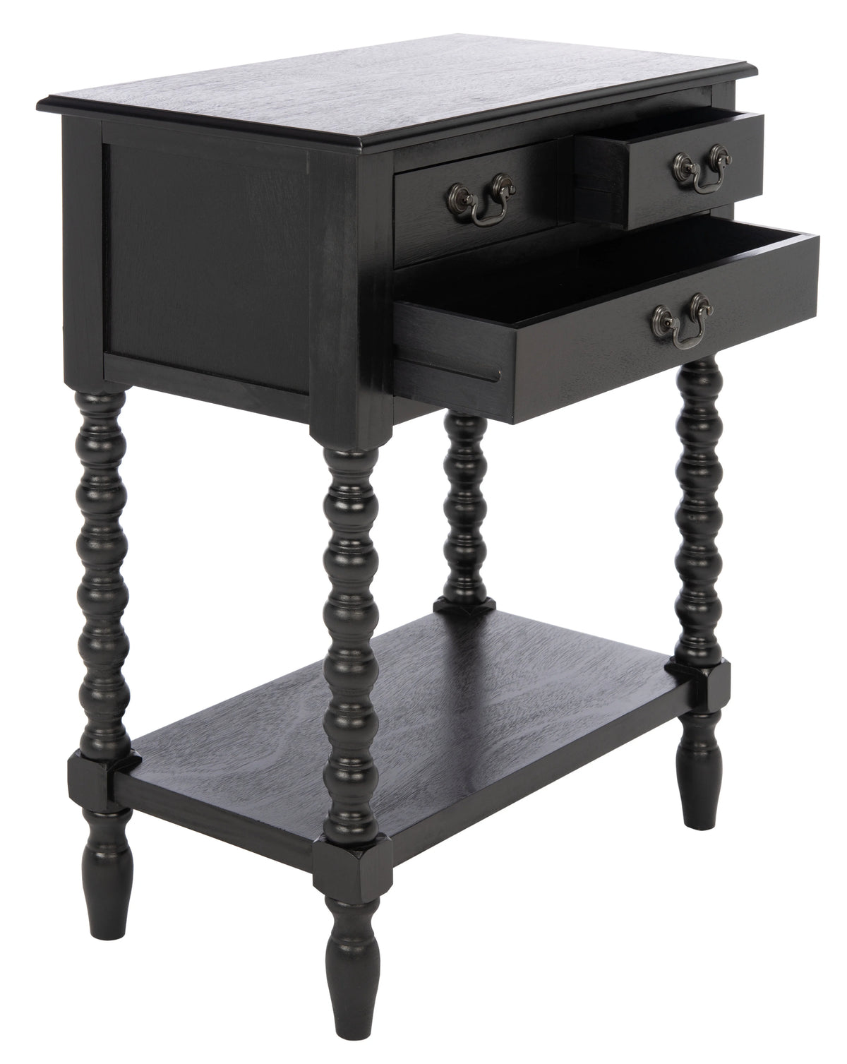 Black 3-Drawer Wood Console Table K7161