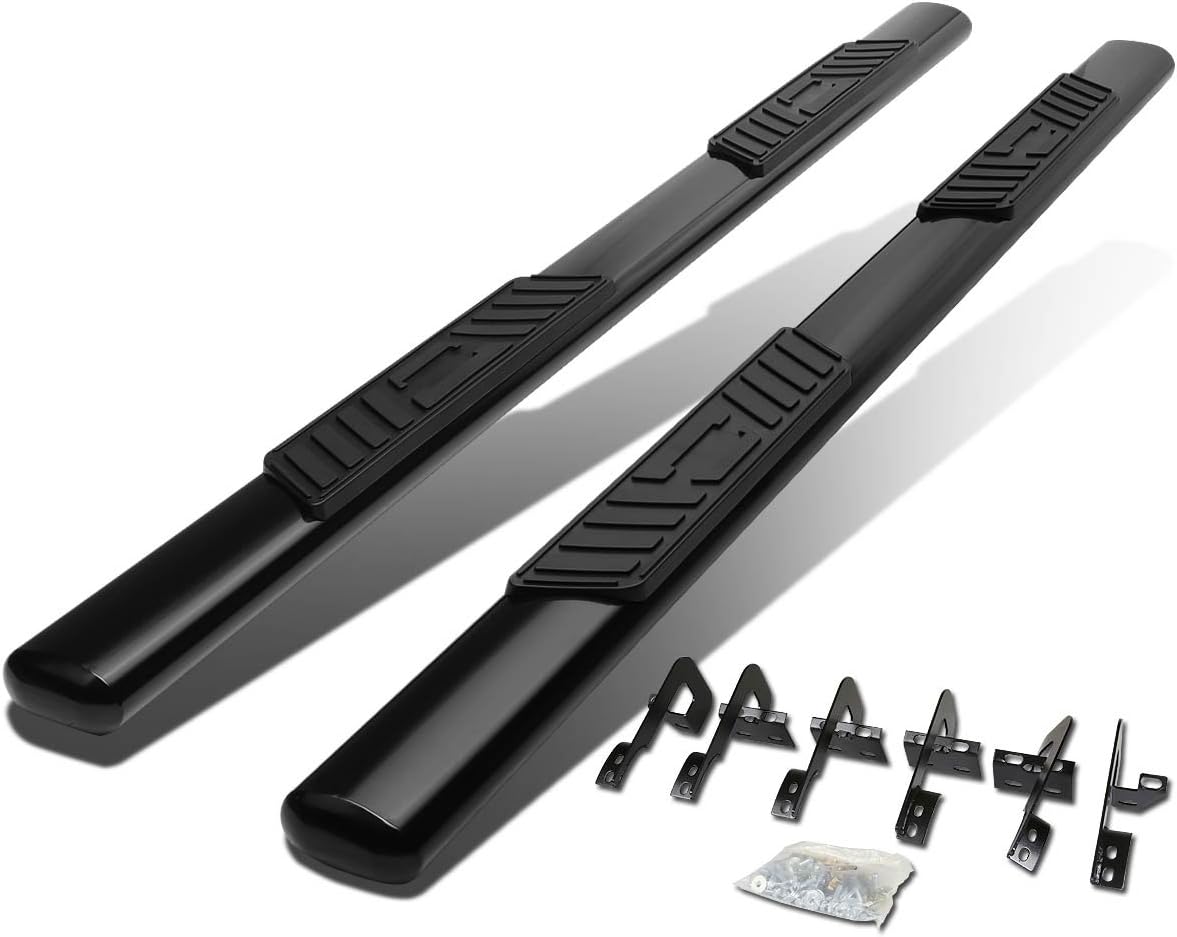 5 Inches Oval Tubing Side Step Nerf Bar Running Board Stainless Steel Black Powdercoated O768