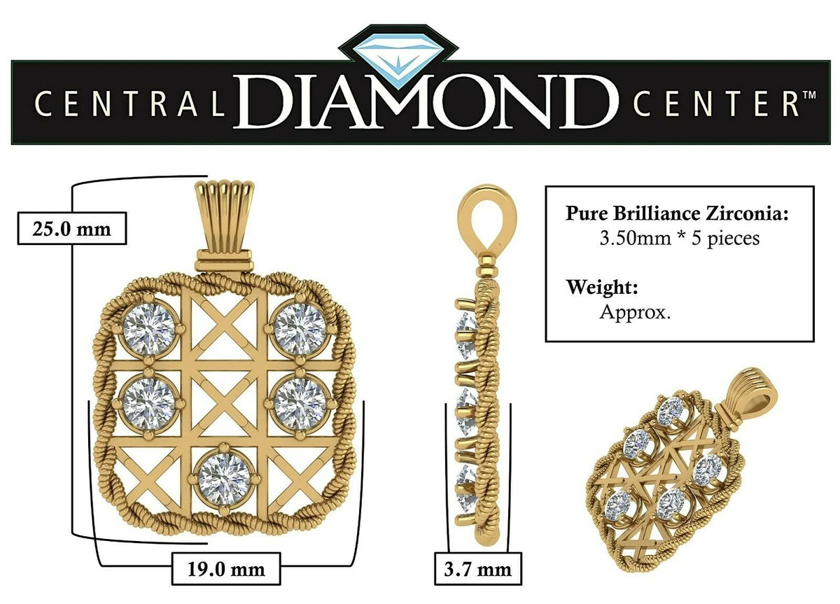 Yellow Gold Plated Sterling Silver Tic Tac Toe Necklace S943265