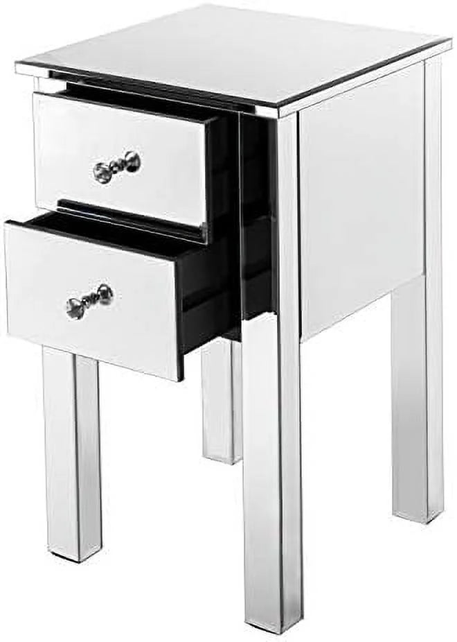 Mirrored Nightstand with 3 Drawers U518590