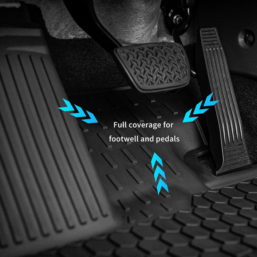 Black 3 Row TPE Floor Mats Full Set S16250