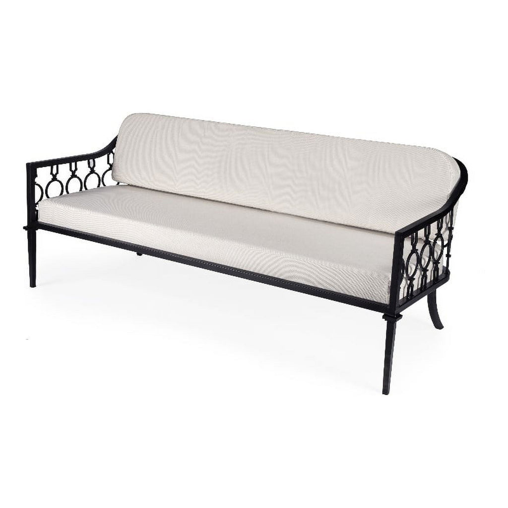 Black Outdoor Sofa and Lounge Chair 2-Piece Set U96224