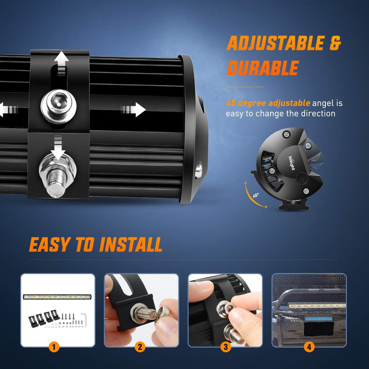 37Inch 780W Triple Row Flood Spot Combo Bar 78000LM Waterproof Led Work Light Pack of 2 P348198