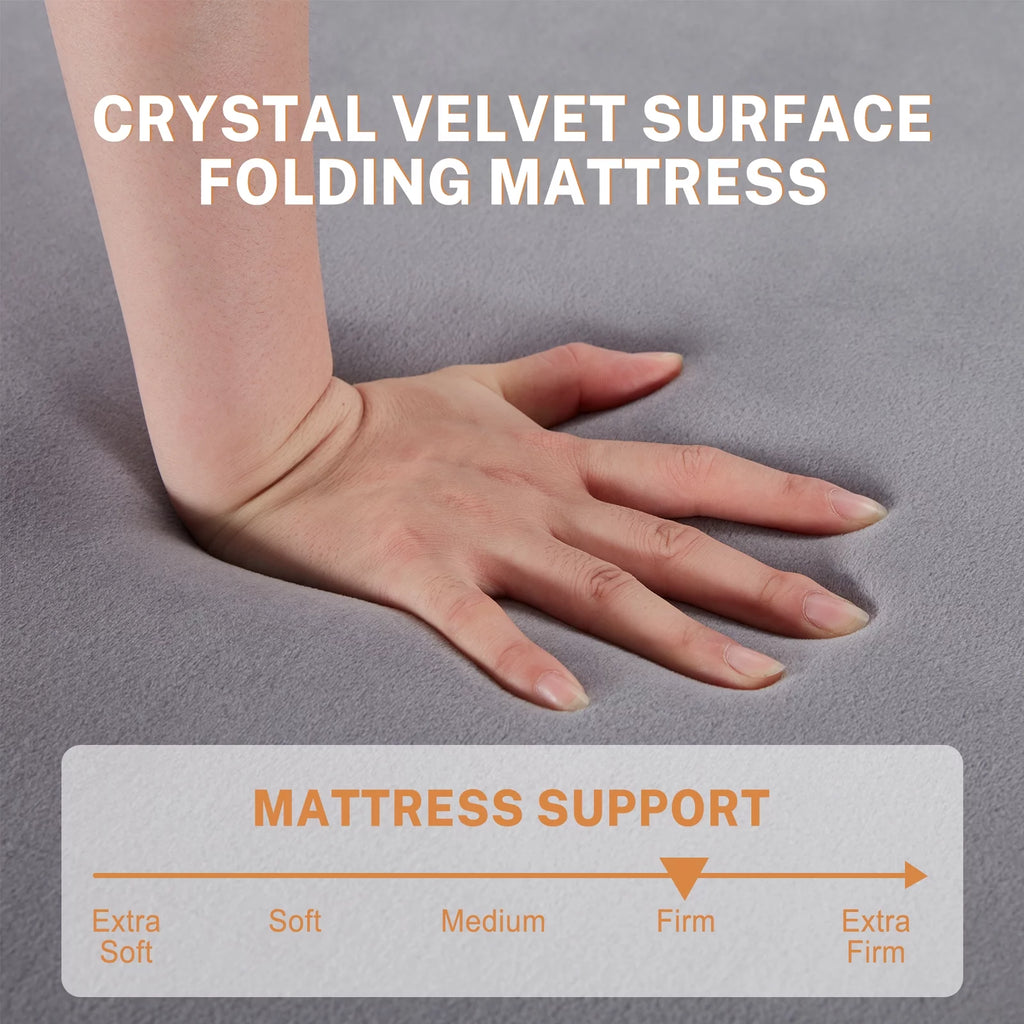 Velvet 4 Folding Mattress Topper with Carry Case D582742