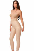 High Waist Girdle with Zippers Ankle Beige - 3XL X576