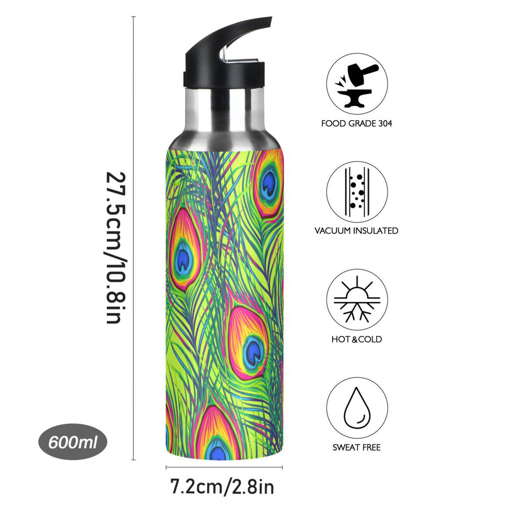 Green Stainless Steel Insulated Water Bottle with Straw Lid P29982