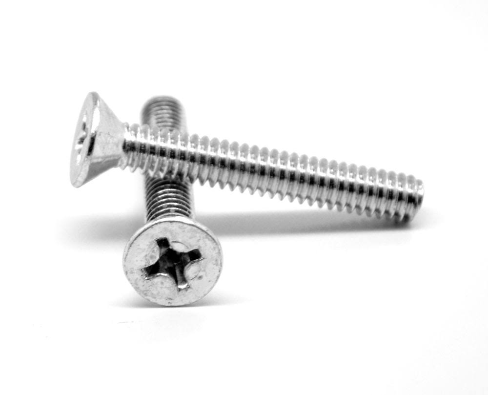 1/4-20 x 5/8 Coarse Thread Machine Screw Phillips Flat Head Low Carbon Steel Zinc Plated M39091