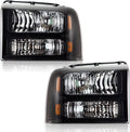 Clear Lens Black Housing Amber Reflector Headlights for Ford Super Duty D15411