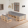 8 Piece Outdoor Conversation Set with Gray Cushions D98293