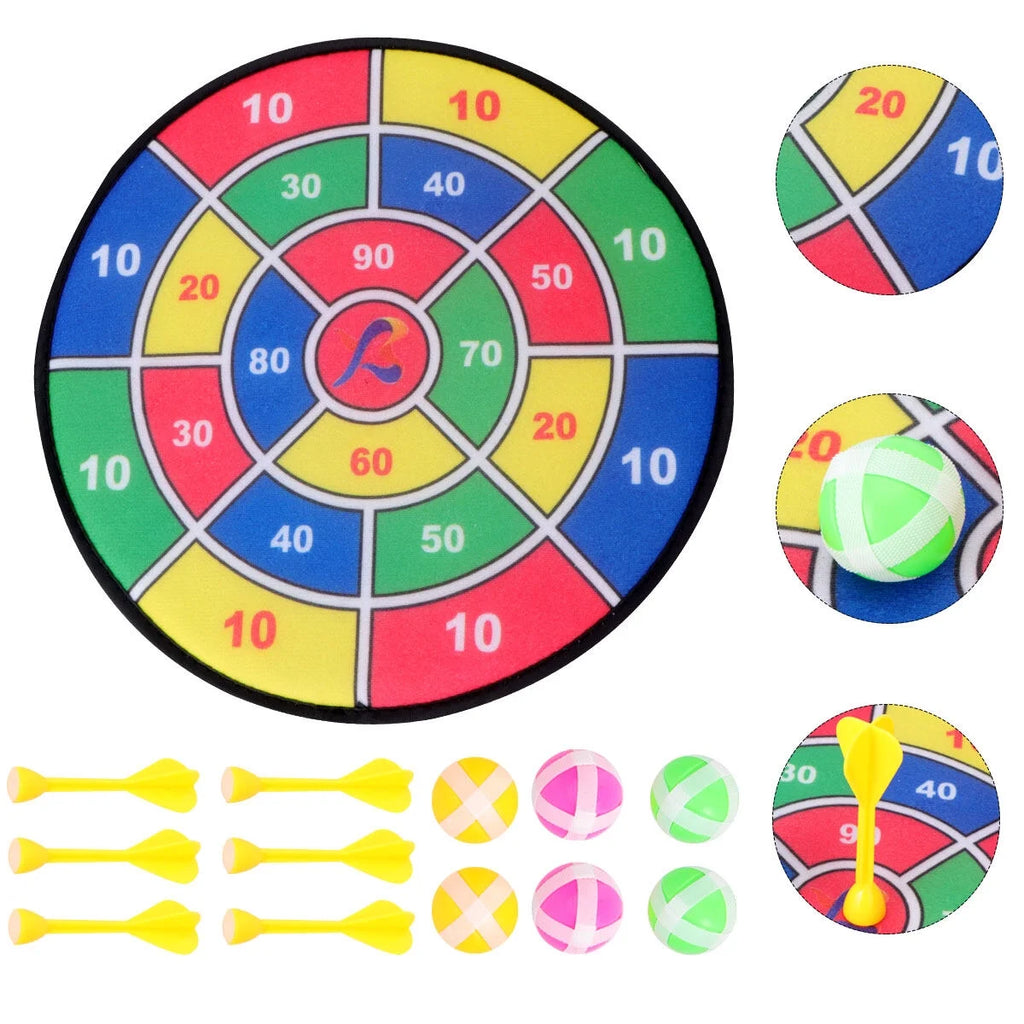 Safety Dart Board Toys Sticky Ball Shooting Toy (30cm, 6pcs Sticky Ball and 6pcs Darts) B453