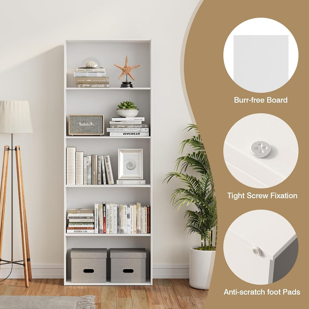 5-Shelf Wood Bookcase Y53980