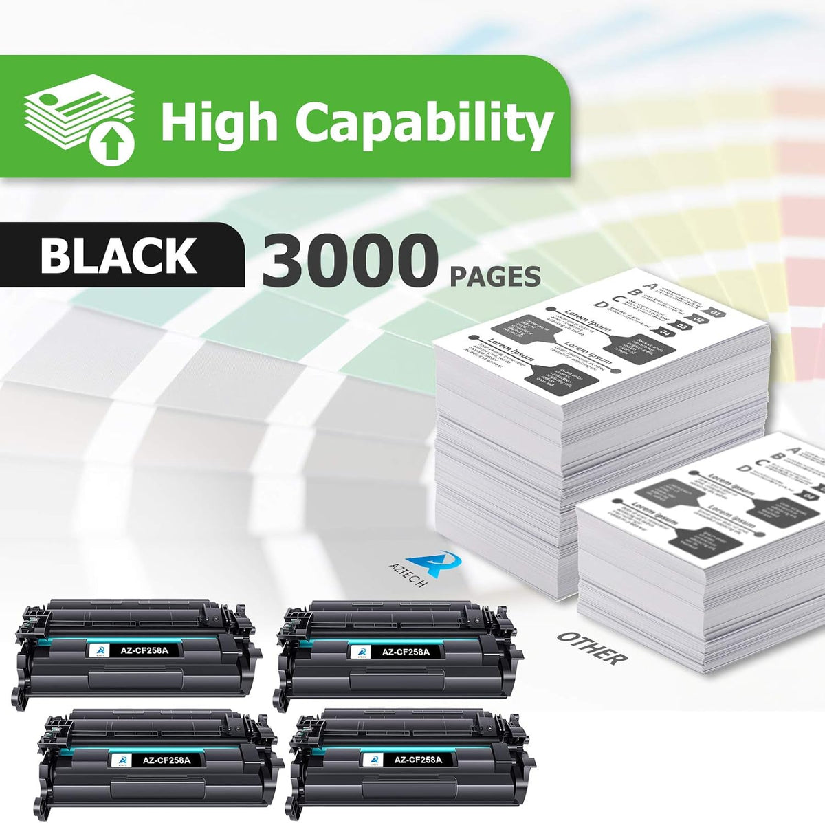 Black 4-Pack Toner Cartridge for HP Printer A839076