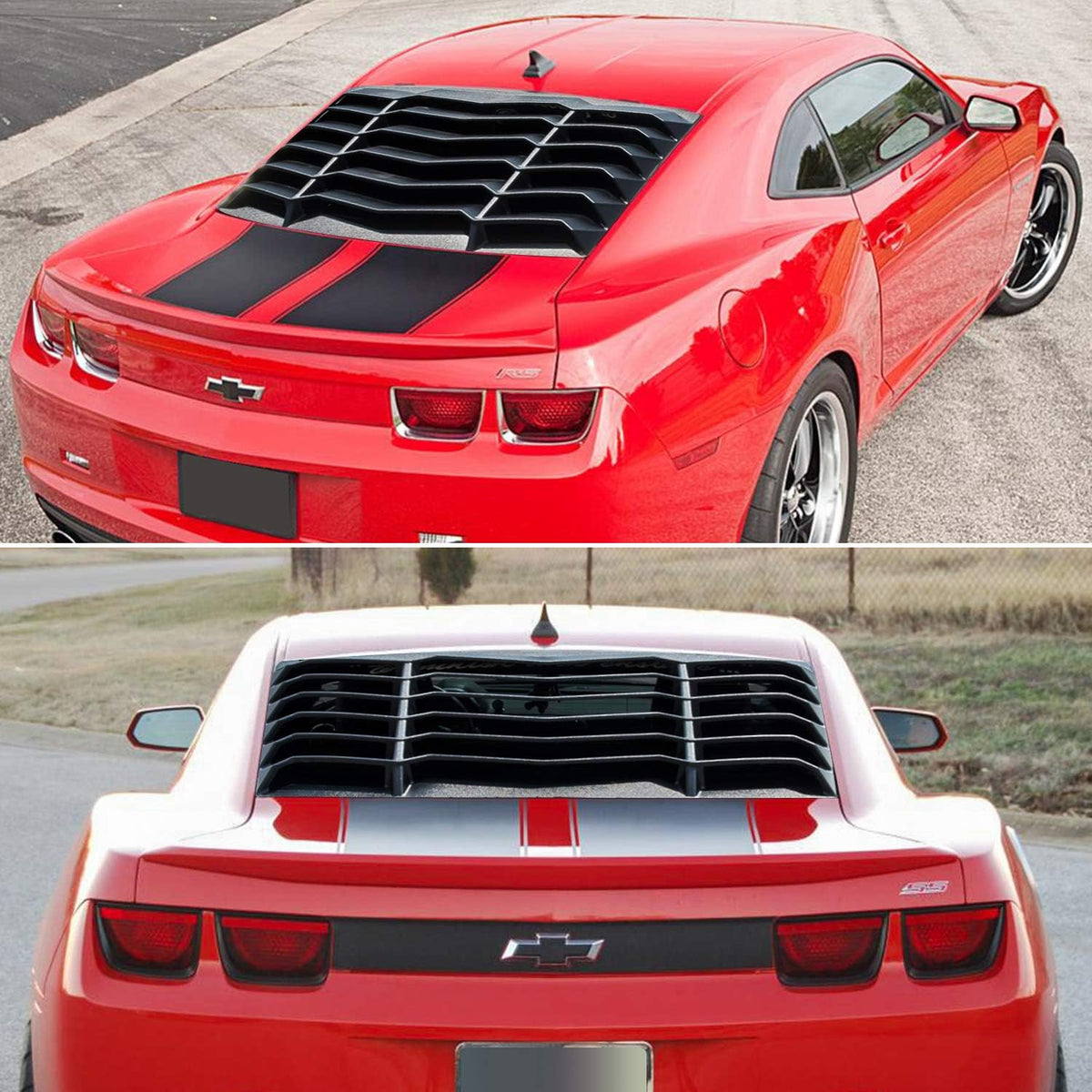 Rear Window Louver Sun Shade Cover Matte Black ABS for Chevy Camaro 2010 2015 T906