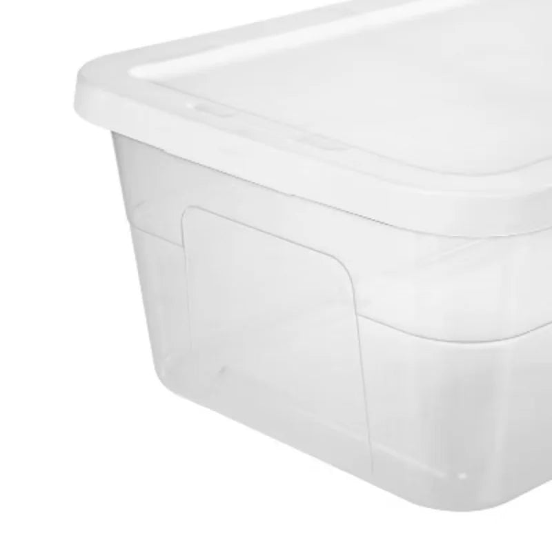 16qt Clear Storage Box with White Lid O954437
