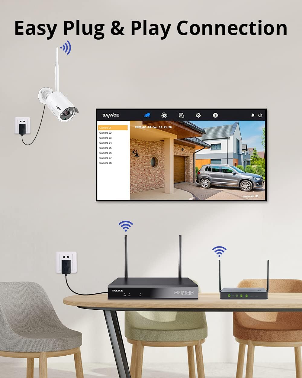 8 Channel 5MP HD Wireless Security Camera System with 3MP WiFi Cameras Z773232