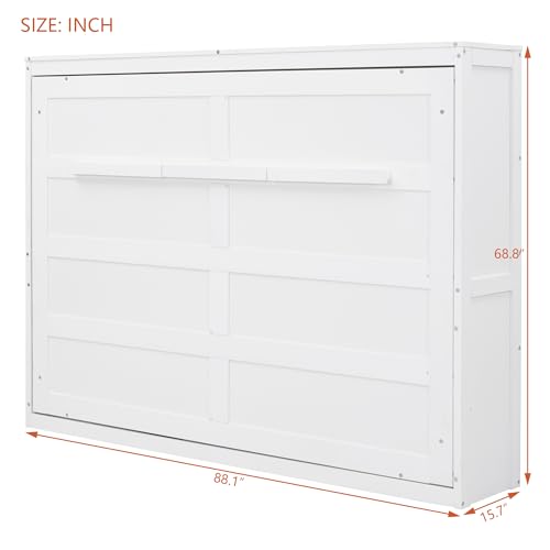 Full Size White Murphy Bed Cabinet K74346
