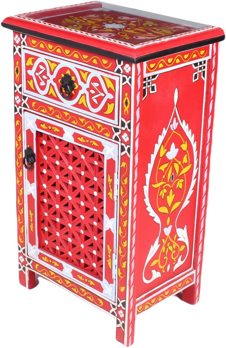 Blue Handpainted Nightstand Table Q854675