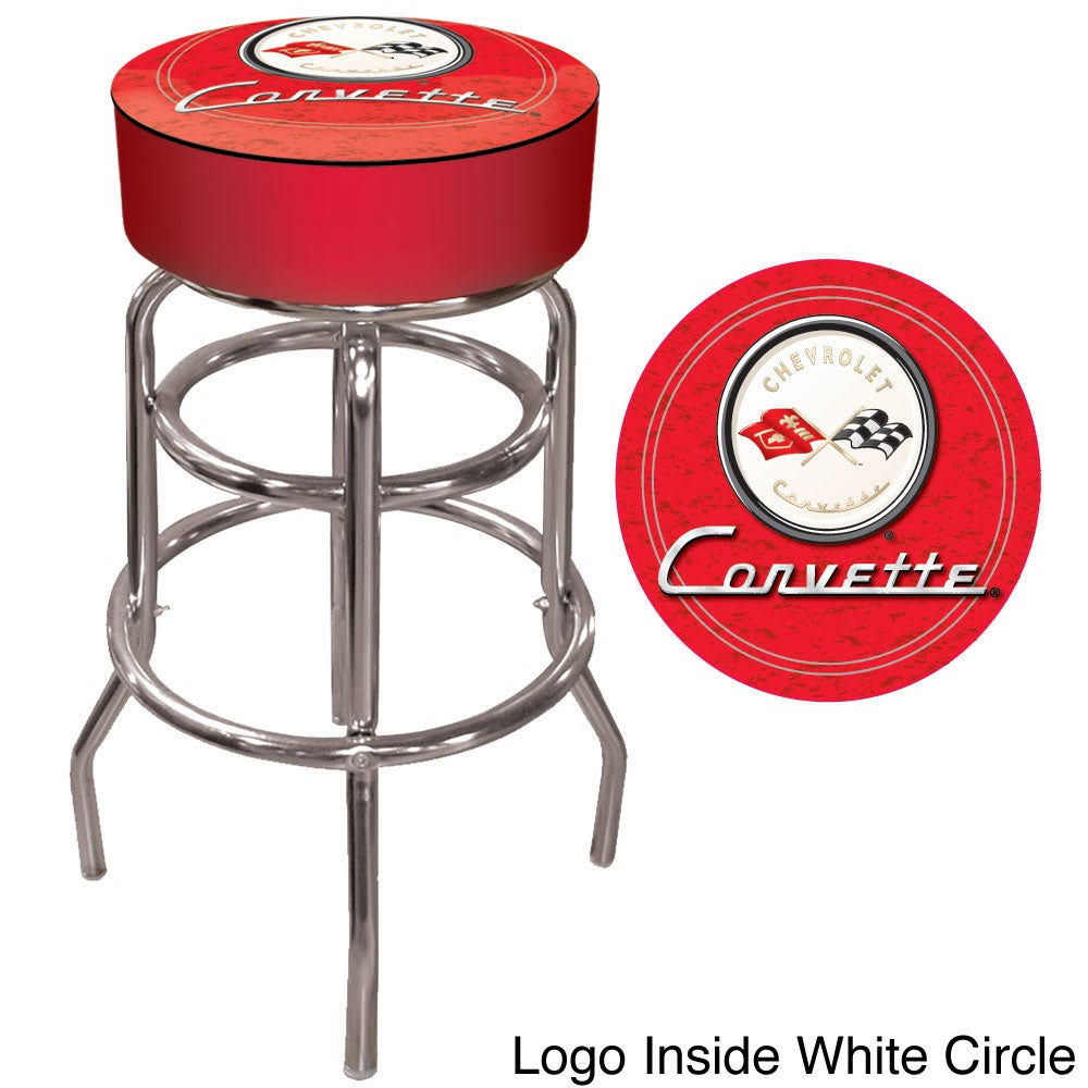 Red Padded Swivel Bar Stool D473762