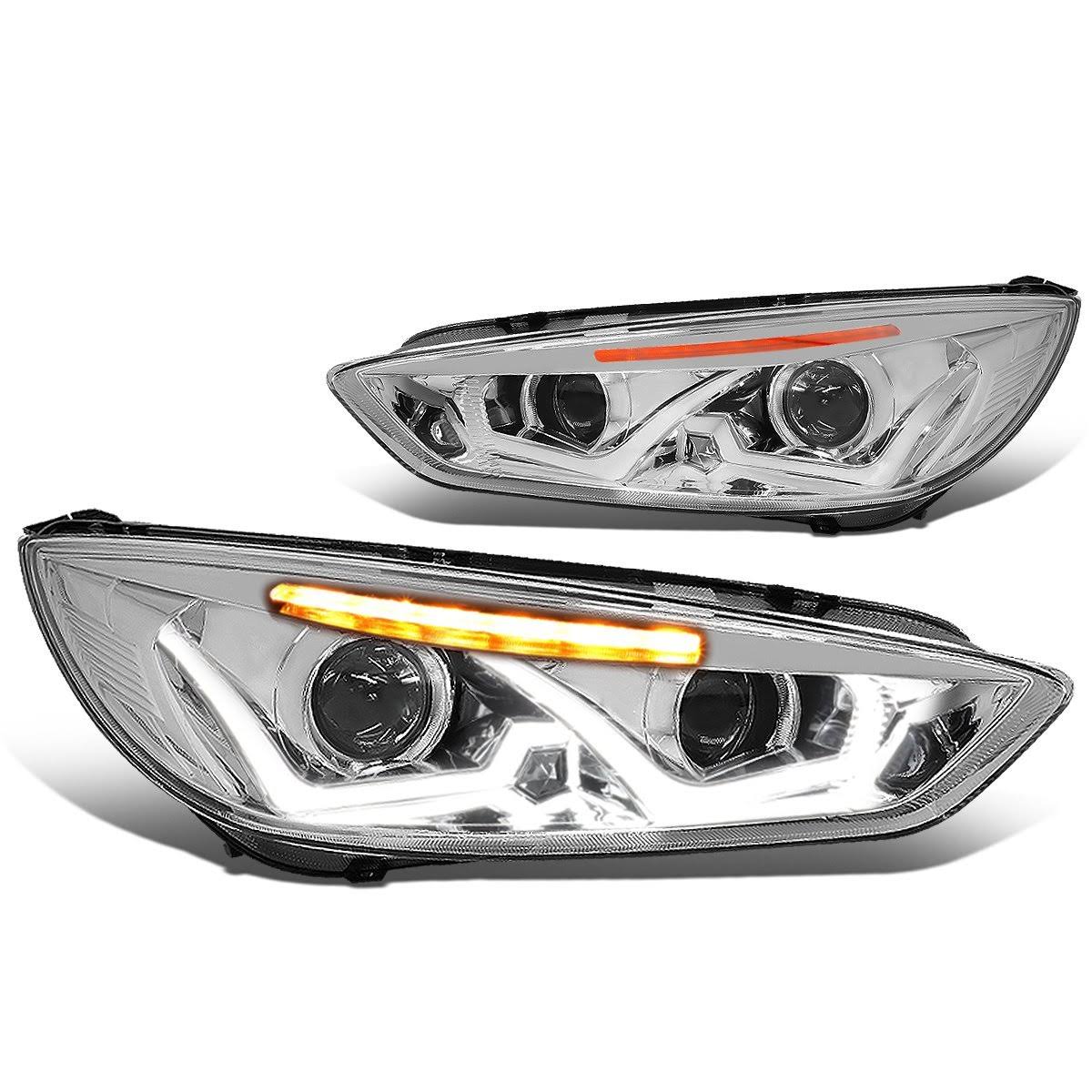 Chrome Housing Amber Corner Projector Headlight L184