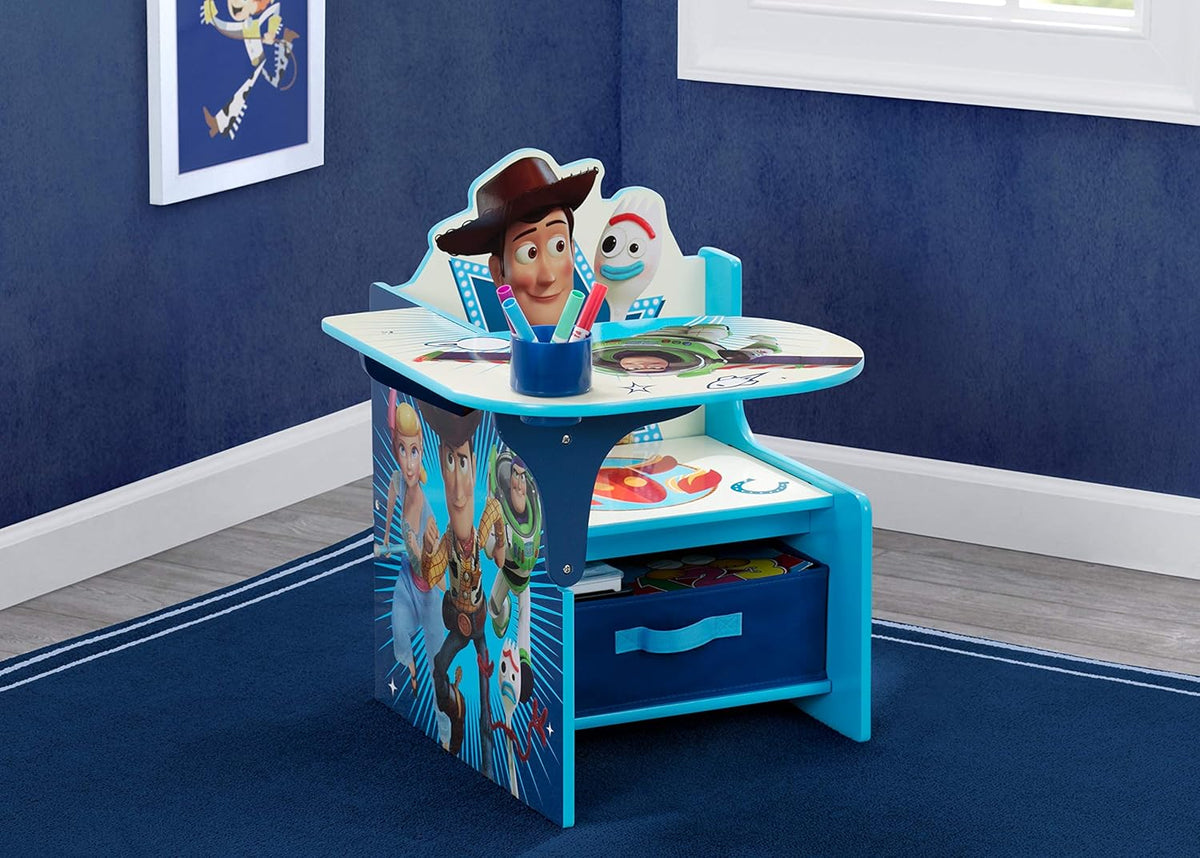 Upholstered Chair and Chair Desk with Storage Bin E837