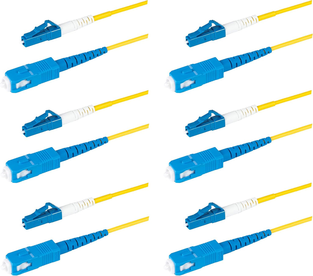 5-Pack 5 Meter SC/APC to SC/APC Simplex Riser OFNR Fiber Patch Cable D1835