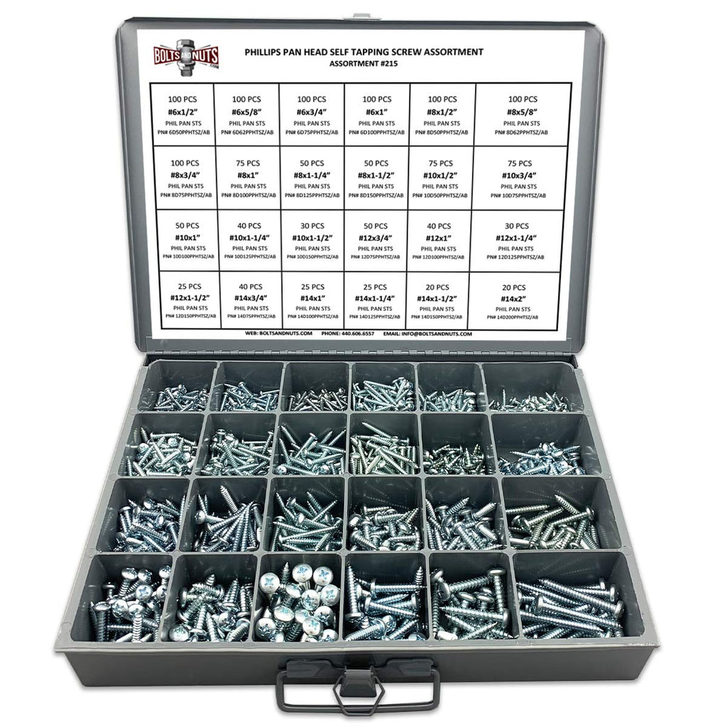 1421 Pcs Zinc Plated Self Tapping Sheet Metal Screws T363