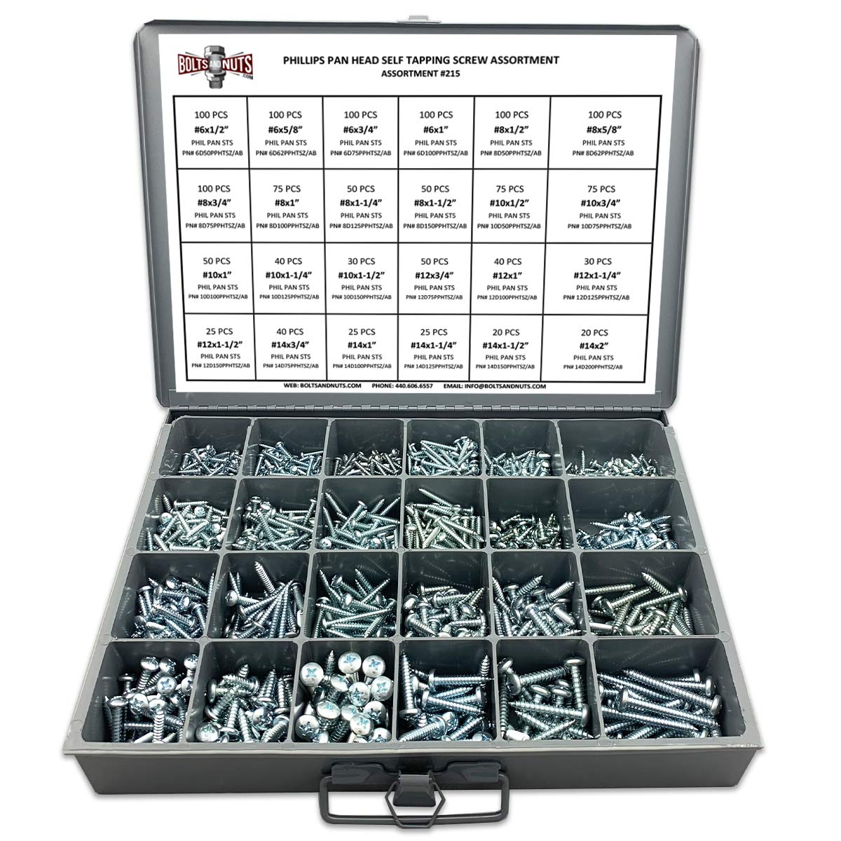 1421 Pcs Zinc Plated Self Tapping Sheet Metal Screws T363
