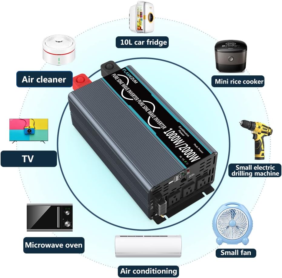 1000W Pure Sine Wave Inverter 12V to 110V X84854