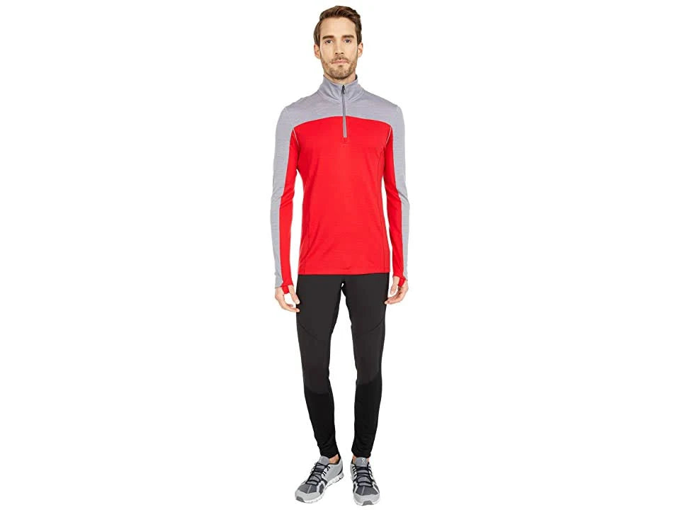Merino Sport 250 Long-Sleeve 1/4-Zip Top Light Gray Heather/Cardinal Red O969