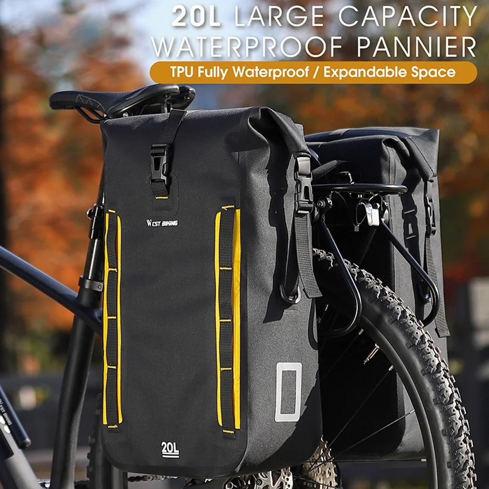 Expandable Bike Rear Seats Bag Large Capacity Rack Trunk Bags D781789