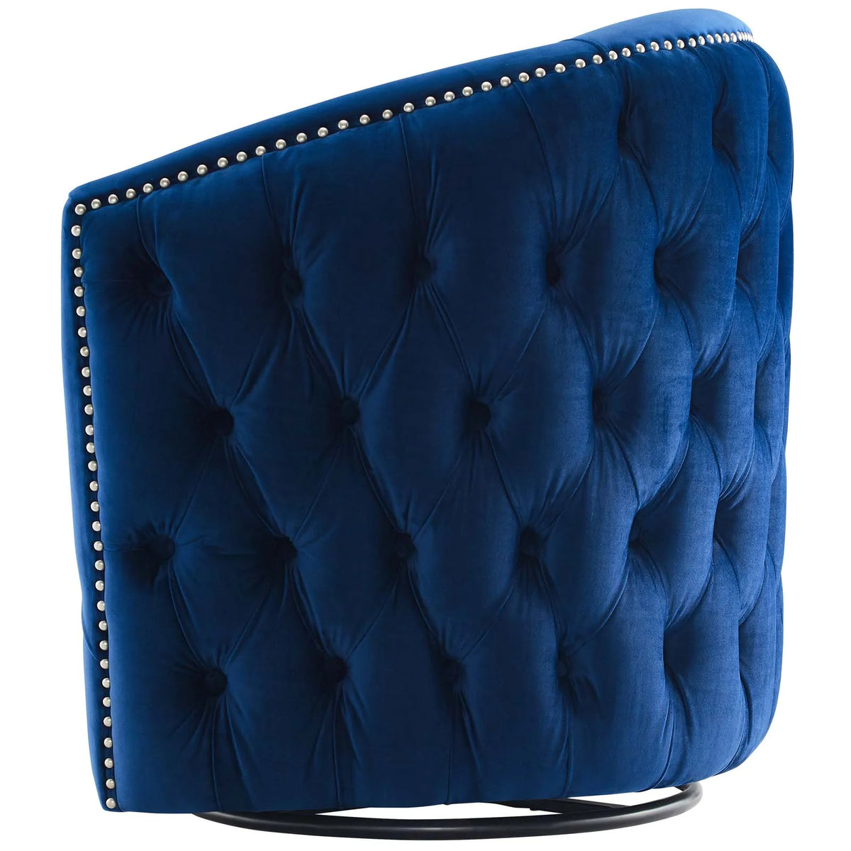 Navy Blue Velvet Accent Armchair B5053