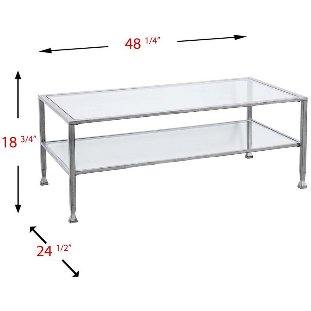 Tempered Glass Top Metal Coffee Table X26801