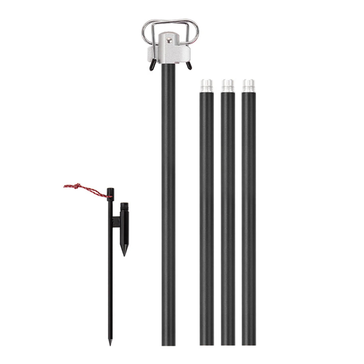 Portable Camping Folding Lamp Pole Lightweight Collapsible Aluminum Lantern Stand Light Hanger Holder Stick W13053