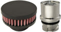 Billet Baffled Valve Cover Breather Oil Cap Flat Black Pack of 2 L10689