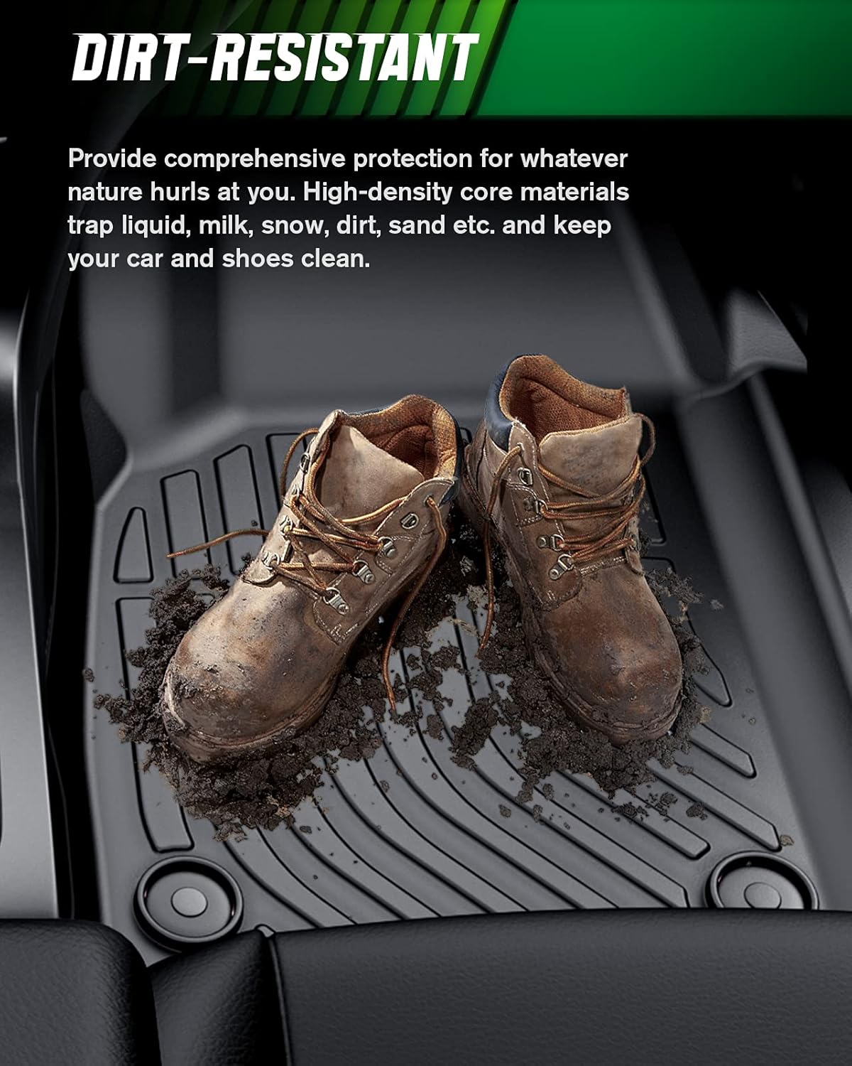 Black TPE All Weather Car Floor Mats Full Set E288534