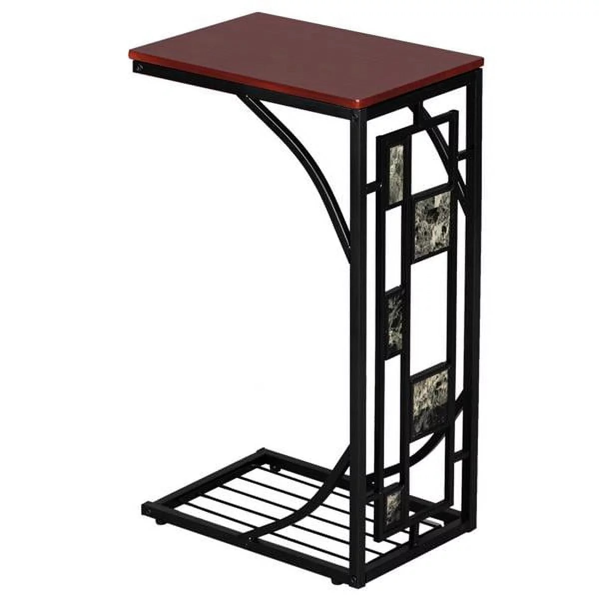Brown C-Shaped Sofa Side Table X70756