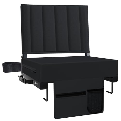 Black Padded Portable Folding Stadium Chair (2pcs) Q751610