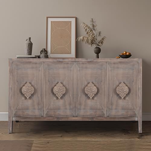 Black Storage Cabinet with 4 Doors E564130