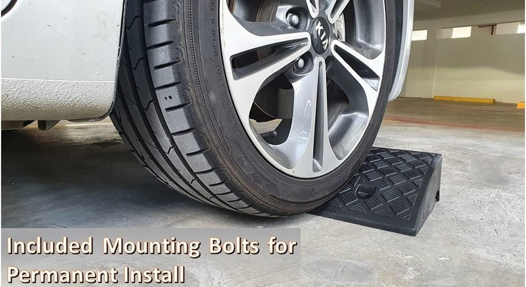 Portable Plastic Curb Ramp 2 PC Heavy Duty Lightweight Threshold Ramp with 4 Mounting Bolts J978